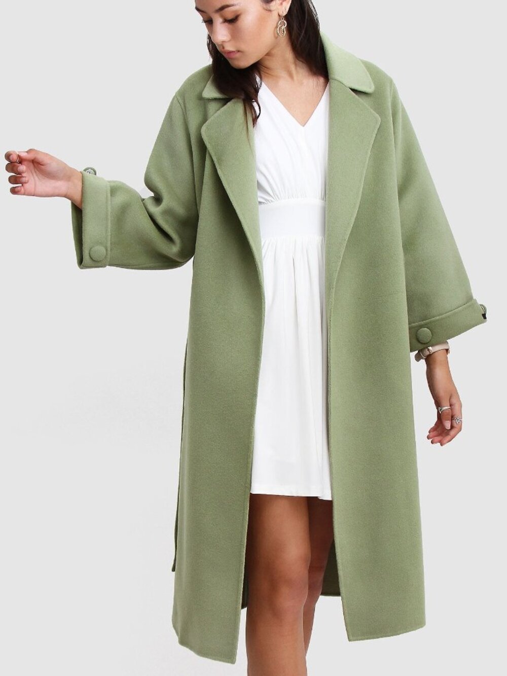 Belle & Bloom Stay Wild Oversized Wool Coat M NO BELT NWOT